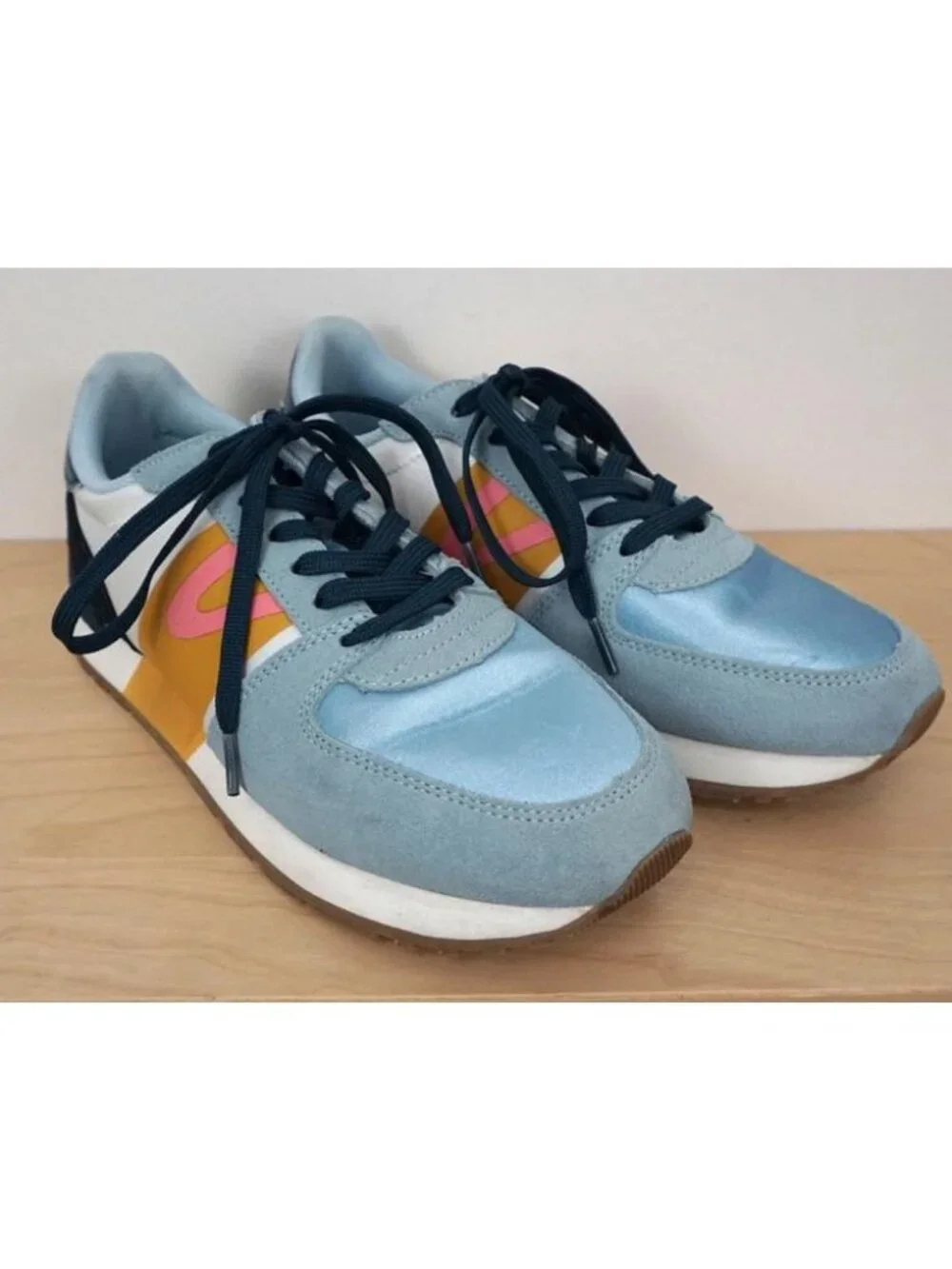 Tretorn Lyola Blue White Lace Up Suede Leather Sneakers Shoes Size 7M